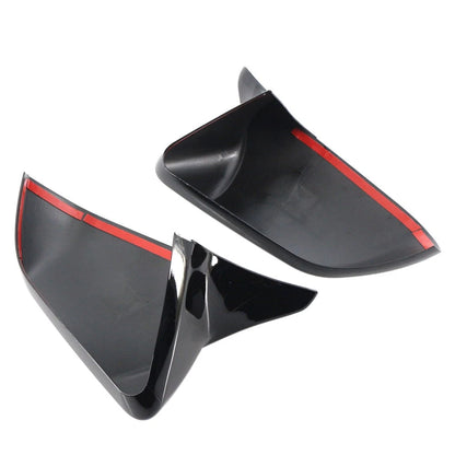 Rearview Side Mirror Cover Caps Glossy Black For Ford Mustang 2015-2023