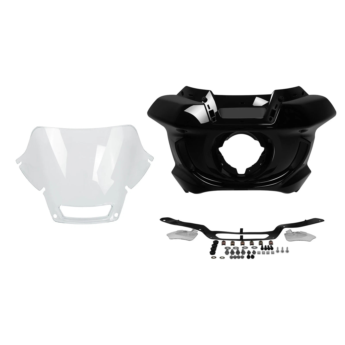 Black Headlight Fairing Windshield Bracket For Harley FXLRST LOW RIDER ST 22-25