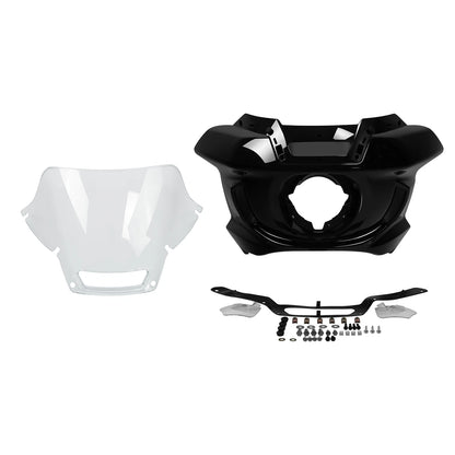 Black Headlight Fairing Windshield Bracket For Harley FXLRST LOW RIDER ST 22-25