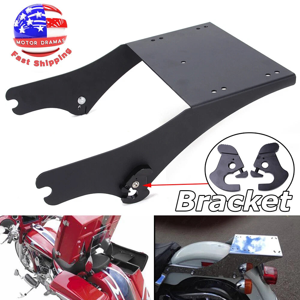 2 Up Tour Pack Pak Trunk Mount Bracket Luggage Rack For Harley Touring 1997-2008
