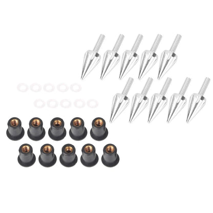 For Aprilia Yamaha BMW Ducati Vespa Alu 10x Spike Windshield Bolt Screw Silver
