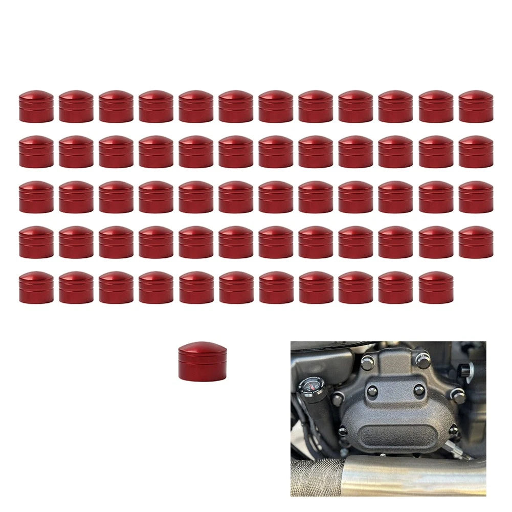 60X Engine Screw Bolt Cover Kit Red For Harley Fat Boy Electra Glide Dyna Red