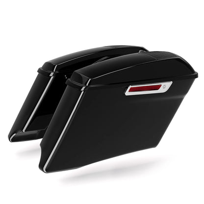 Black Extended Hard Saddlebag &6x9 Speakers For Harley CVO Electra Glide 2014-Up