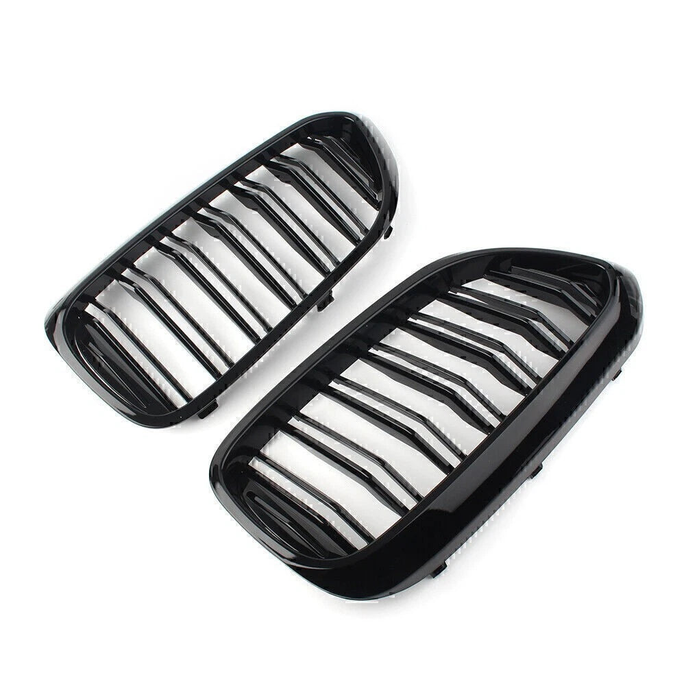 Pair Glossy Black Front Kidney Grille for BMW 5-series G30 Sedan 2017-Present