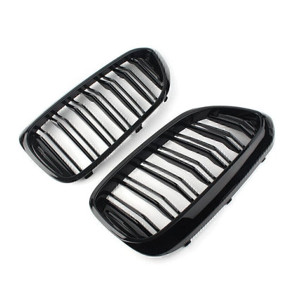Pair Glossy Black Front Kidney Grille for BMW 5-series G30 Sedan 2017-Present