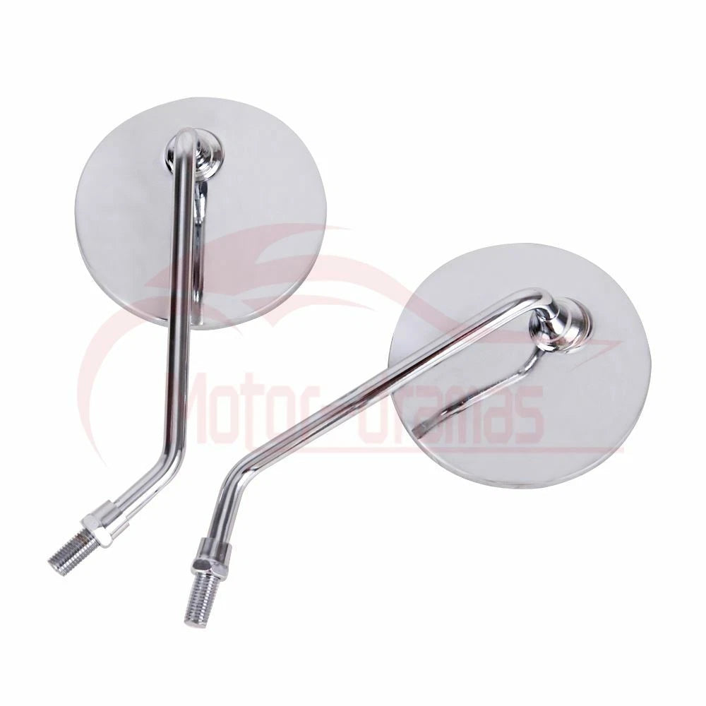 Pair Motorcycle Rear View Rearview Side Round Mirrors Universal 10mm For Yamaha