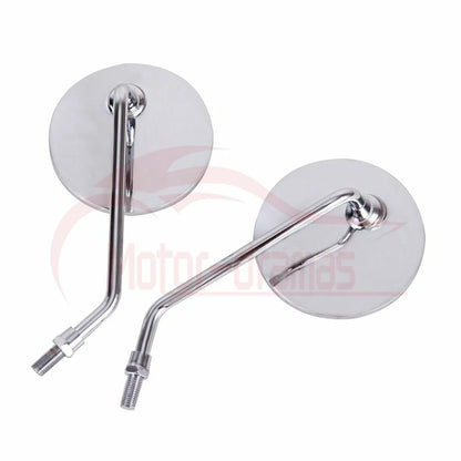 Pair Motorcycle Rear View Rearview Side Round Mirrors Universal 10mm For Yamaha