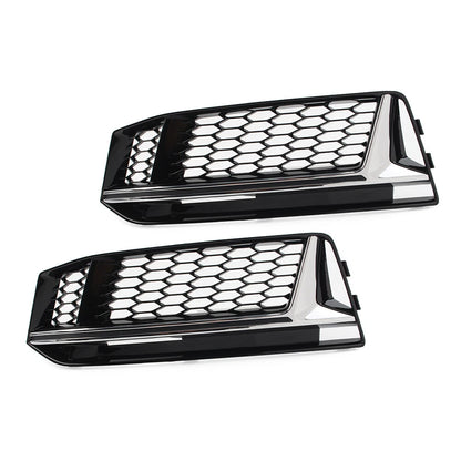 Front Bumper Fog Light Grille Cover Honeycomb For Audi A4 B9 S4 2016-2018