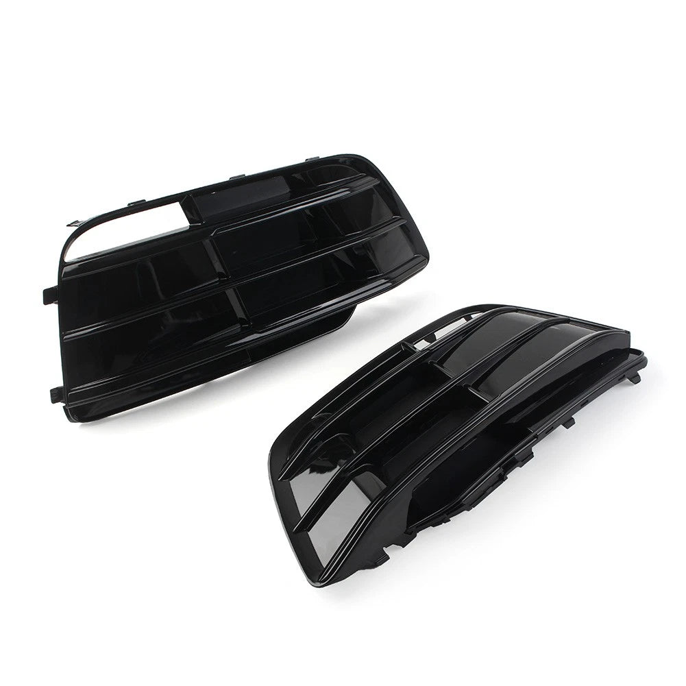 1 Pair Black Front Bumper Fog Light Grille Cover For Audi Q5 SQ5 2018-2022