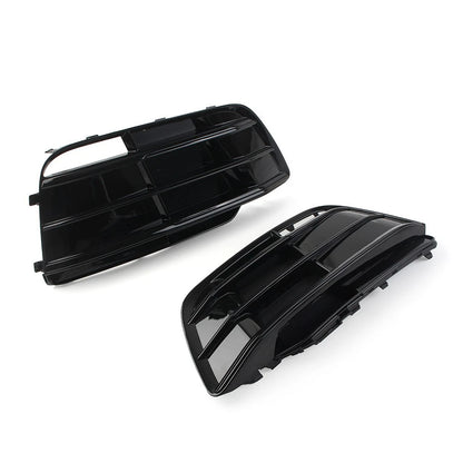 1 Pair Black Front Bumper Fog Light Grille Cover For Audi Q5 SQ5 2018-2022