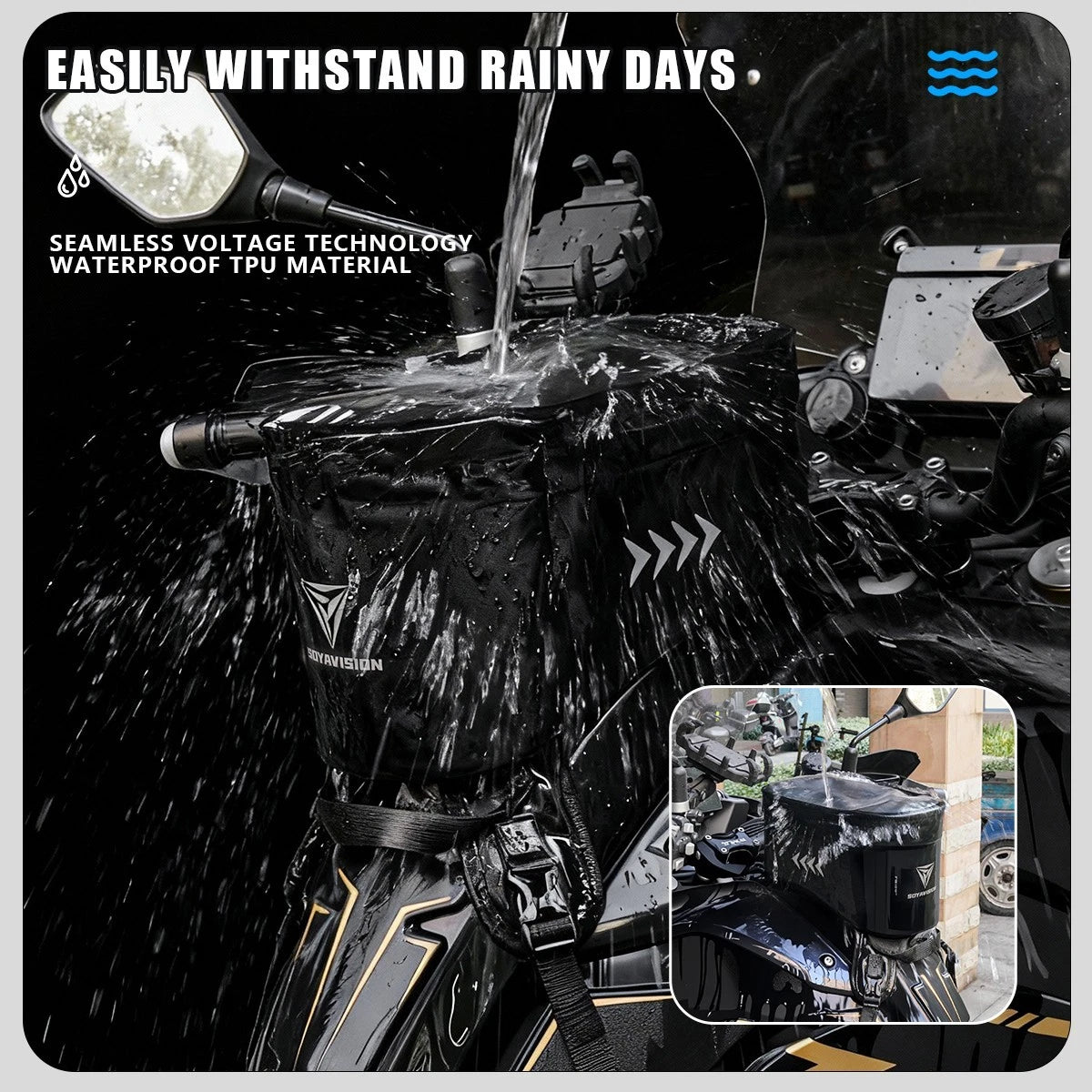 Waterproof Motorcycle Fuel Tank Bag Magnetic Motorbike Luggage Phone Storage Bag