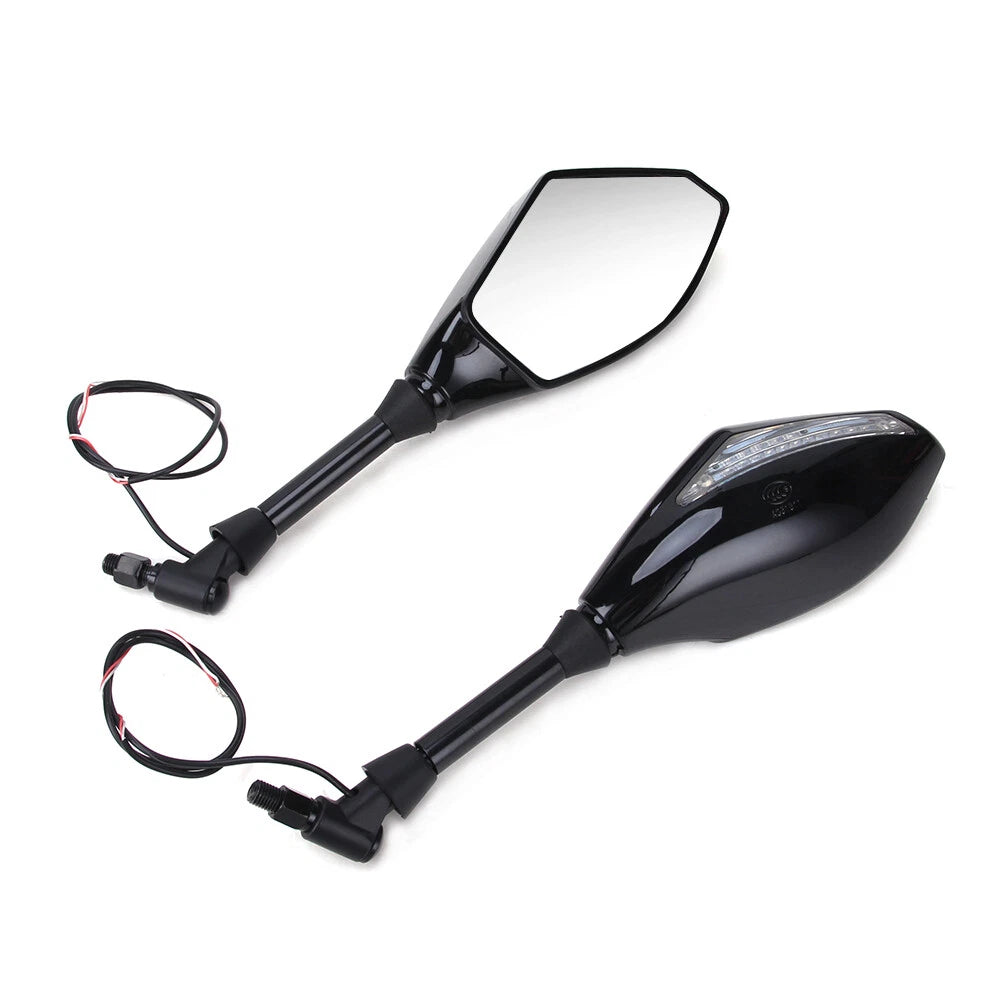 Motorcycle LED Turn Signal Light Universal Indicator Rearview Side Mirrors 10mm