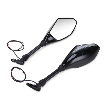 Motorcycle LED Turn Signal Light Universal Indicator Rearview Side Mirrors 10mm