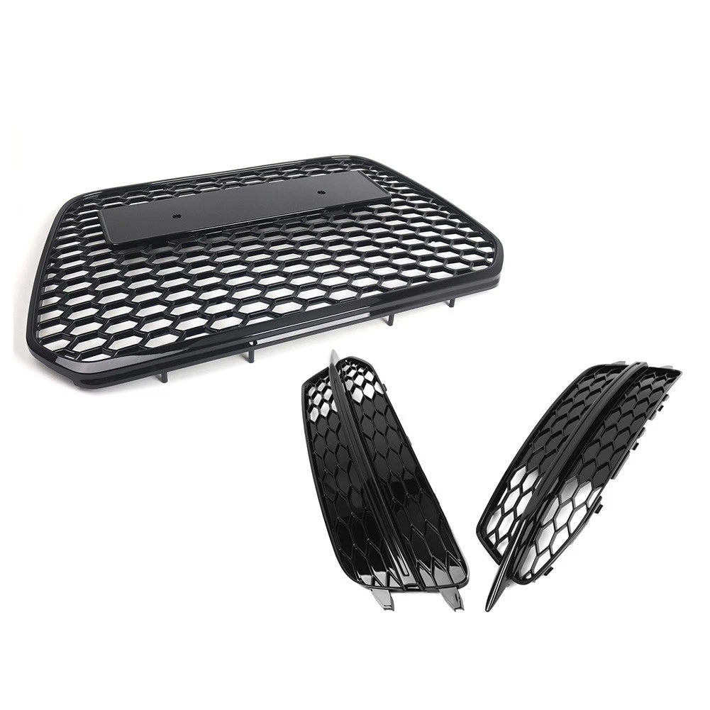 Front Radiator Grille With Fog Light Grille Cover Fit For Audi A6 S6 2012-14 US