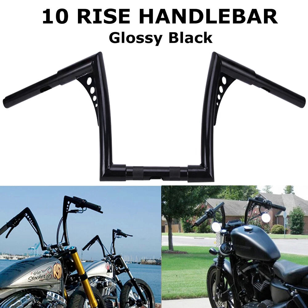10" Rise 1 1/4" Handlebar Ape Hanger Bar For Harley Touring Softail Sportster XL