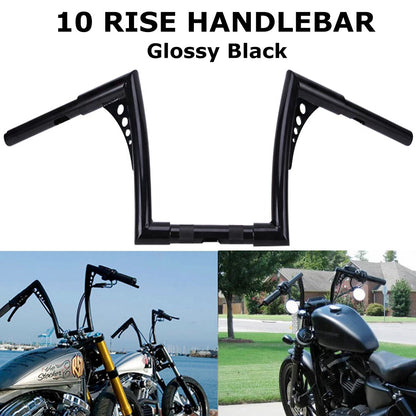 10" Rise 1 1/4" Handlebar Ape Hanger Bar For Harley Touring Softail Sportster XL