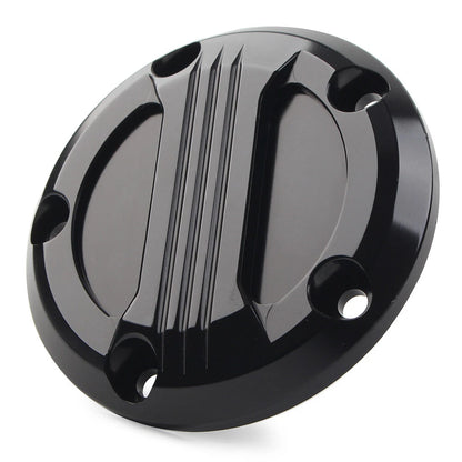 Fit Harley Twin Cam 99-17 Touring Electra Glide 5 Holes Timing Point Cover Black