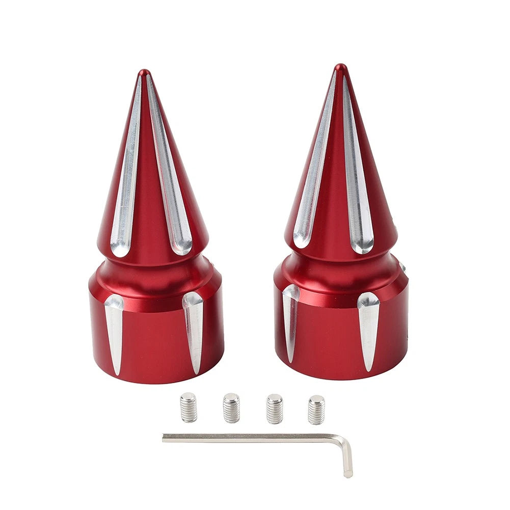 Front Axle Cap Nut Cover 3.6" For Harley Softail 07+ Dyna 08+ Street Glide Red