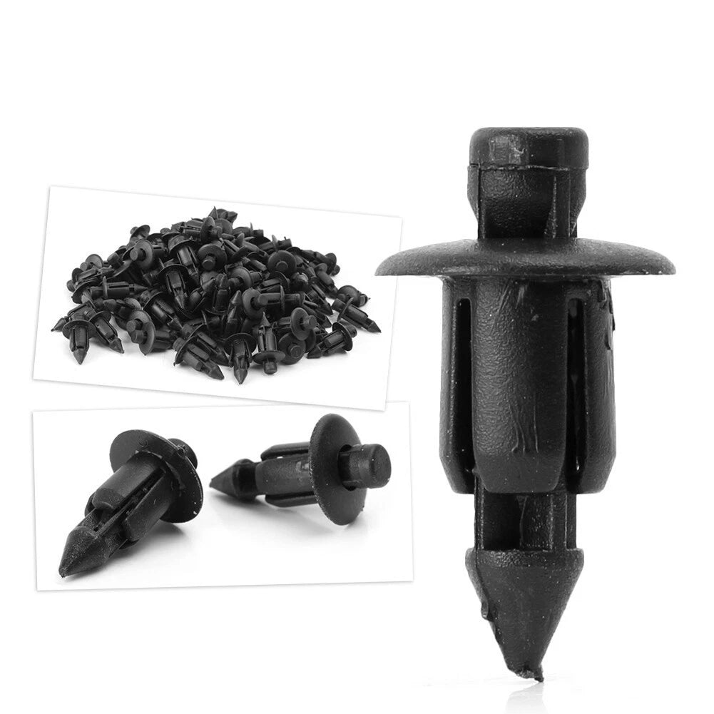 100x 6mm Hole Plastic Rivets Car Clip Fastener Push Bolts Fit Suzuki GSXR Yamaha