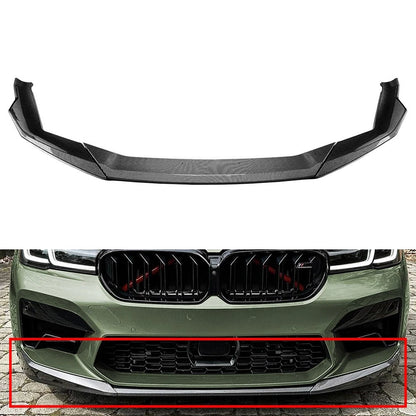 Front Bumper Splitter Spoiler Lip For BMW 5 Series M5 F90 LCI 21-24 Carbon Look