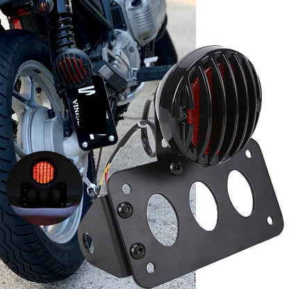 Motorcycle LED Light Side Mount License Plate Bracket For Harley Bobber Chopper