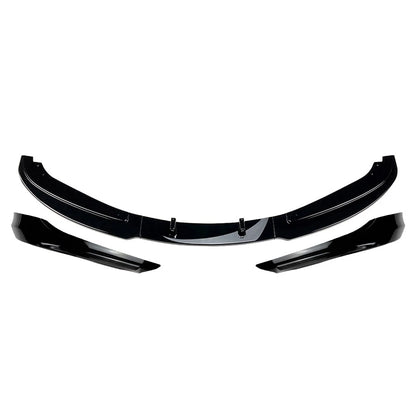 Front Bumper Spoiler Lip+Side Trim For BMW 3Series E90 4-Door Sedan Bright Black