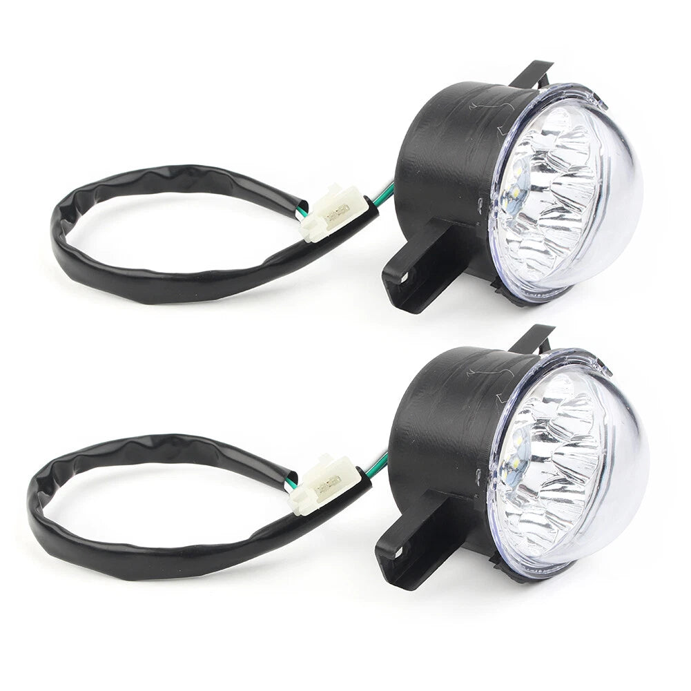 LED Headlight Lamp 3 wires For ATV Quad 110 125CC Taotao Coolster Gokart Pair US