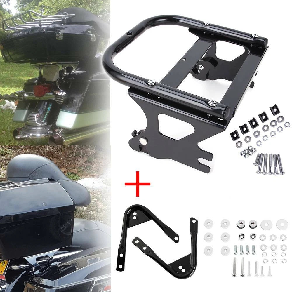 Detachable Two-up Tour Pack Mount Rack & Docking Hardware Kit For Harley 97-08