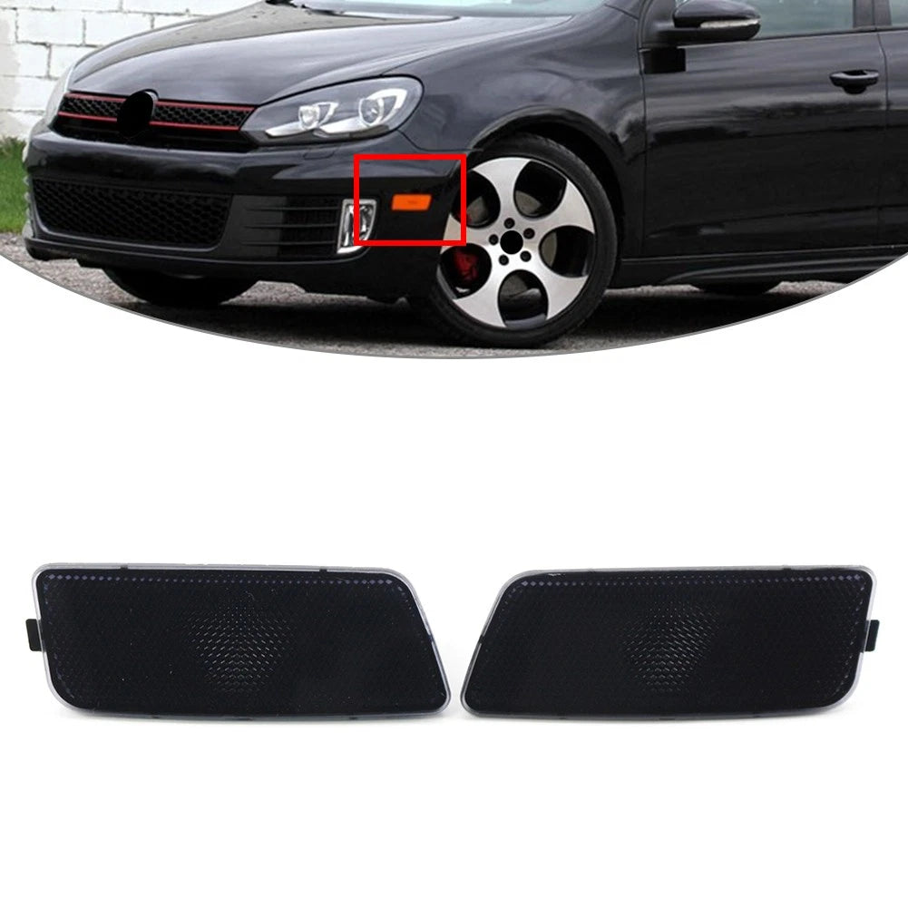 Black Front Bumper Turn Signal Bezel Marker Light Housing For VW Golf MK6 09-13