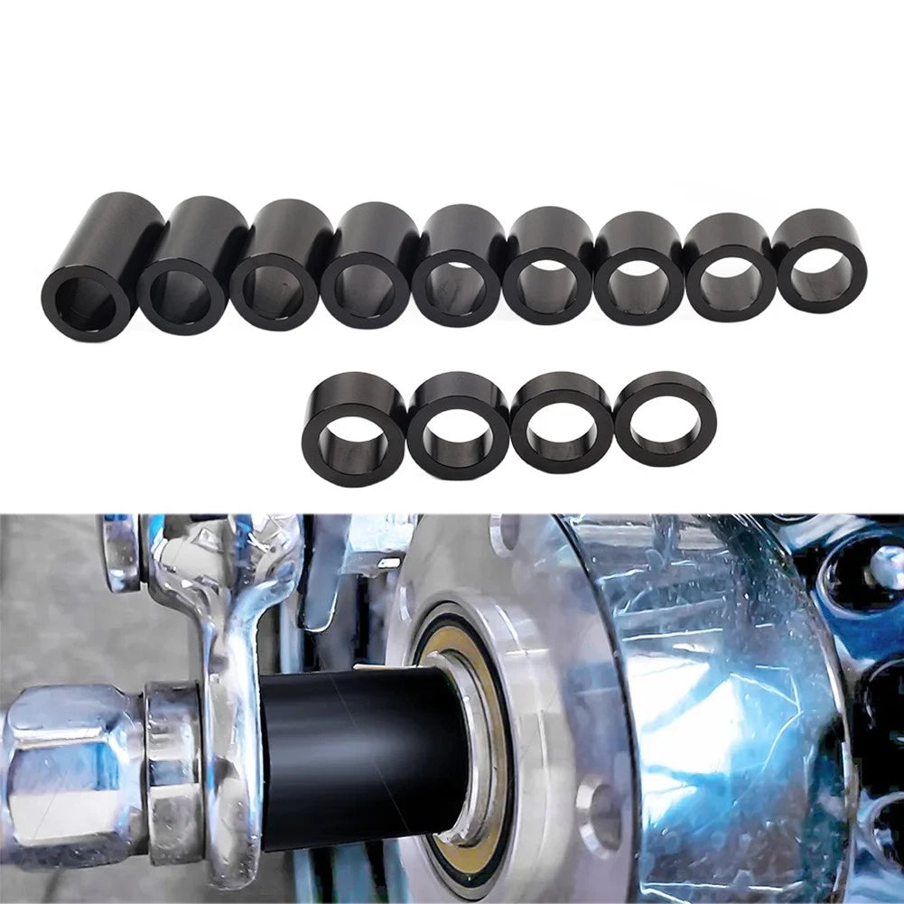 Black Wheel Axle Spacer Kit ID 3/4" OD 1 1/8" For Harley Softail Dyna Road King