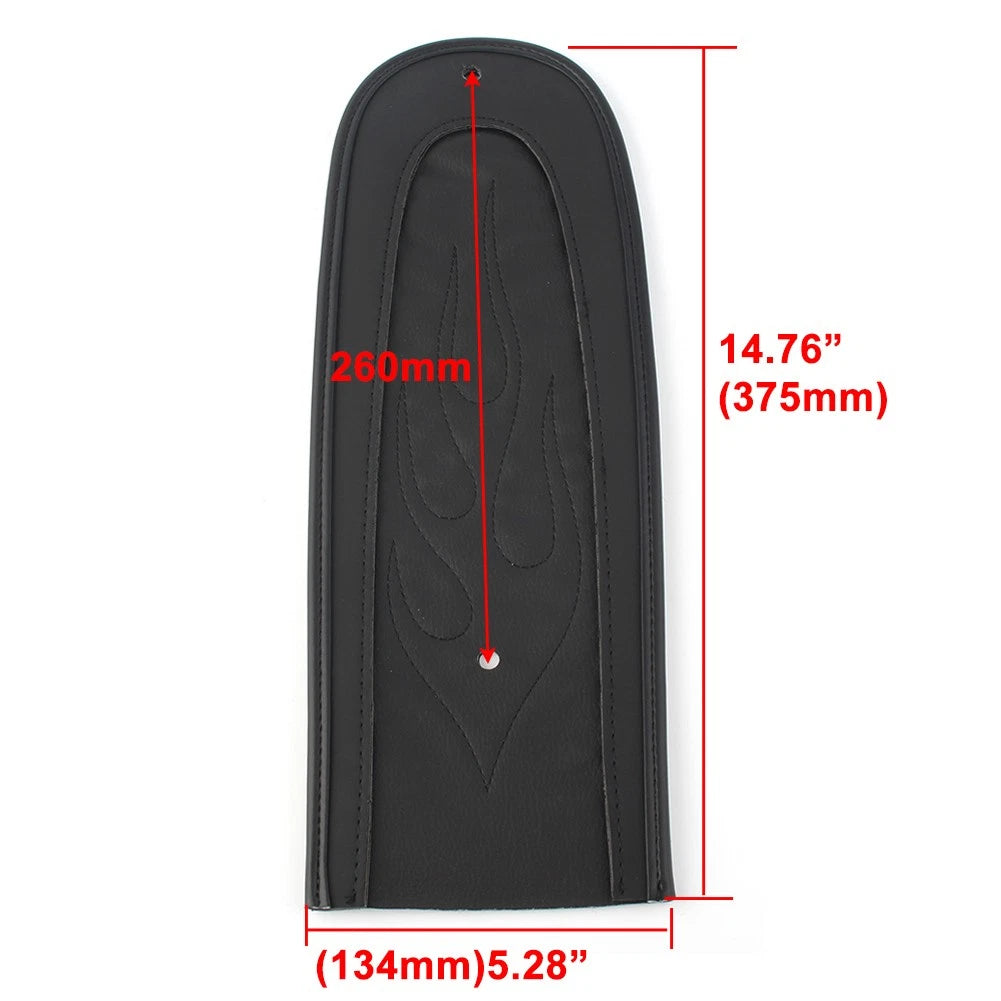 Flame Stitch Leather Rear Fender Bib Black For Harley Dyna 2006-2017 Motorcycle