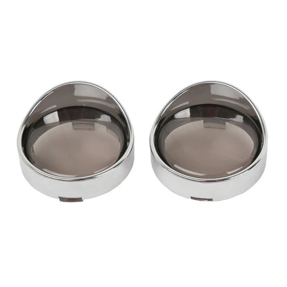 Turn Signal Light Trim Ring Visors & Smoke Lens Fit For Harley Dyna Sportster XL