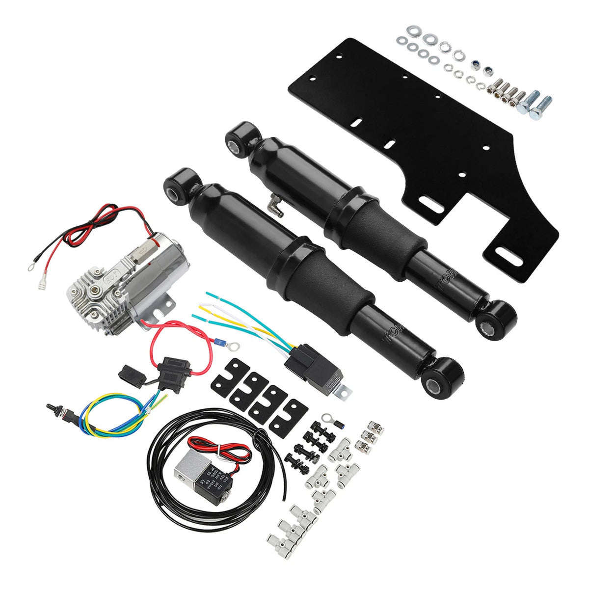 Rear Air Ride Suspension Kit Fit For Harley Electra Street Road Glide King 94-Up