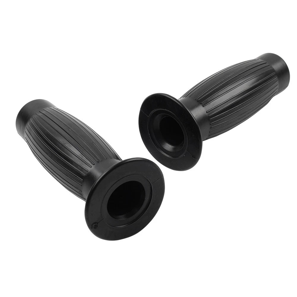 Universal 7/8" 1" Easy-Hold Hand Grips Vintage Motorcycle Handlebars Black