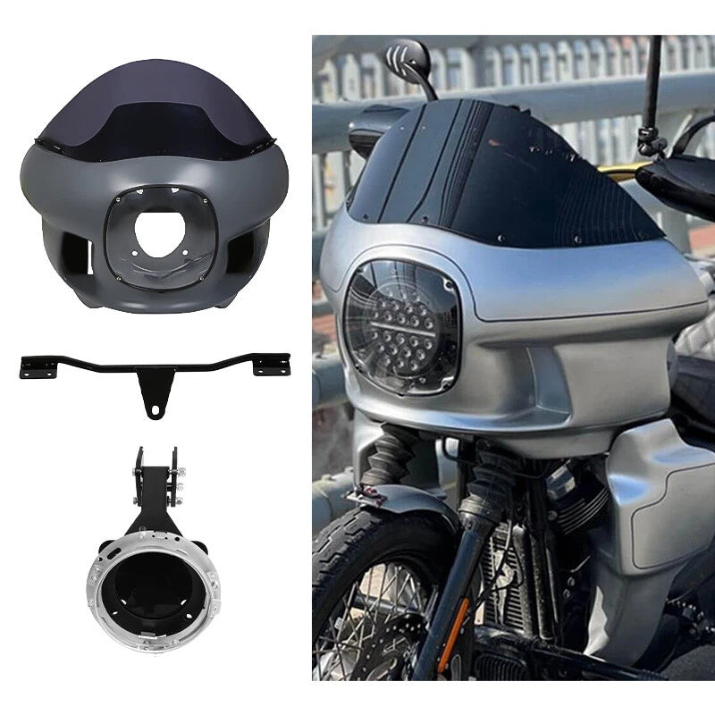Headlight Upper Fairing Cowl Mount For Harley Softail Low Rider Street Bob 18-Up