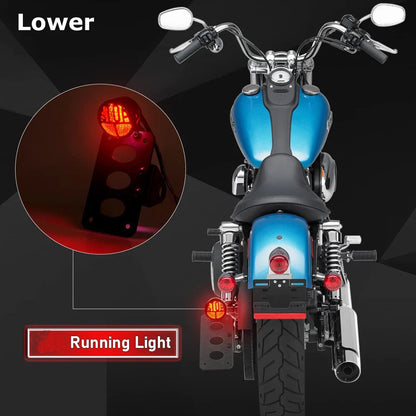 Motorcycle Side Mount License Plate Bracket Tail Light Holder For Harley Chopper
