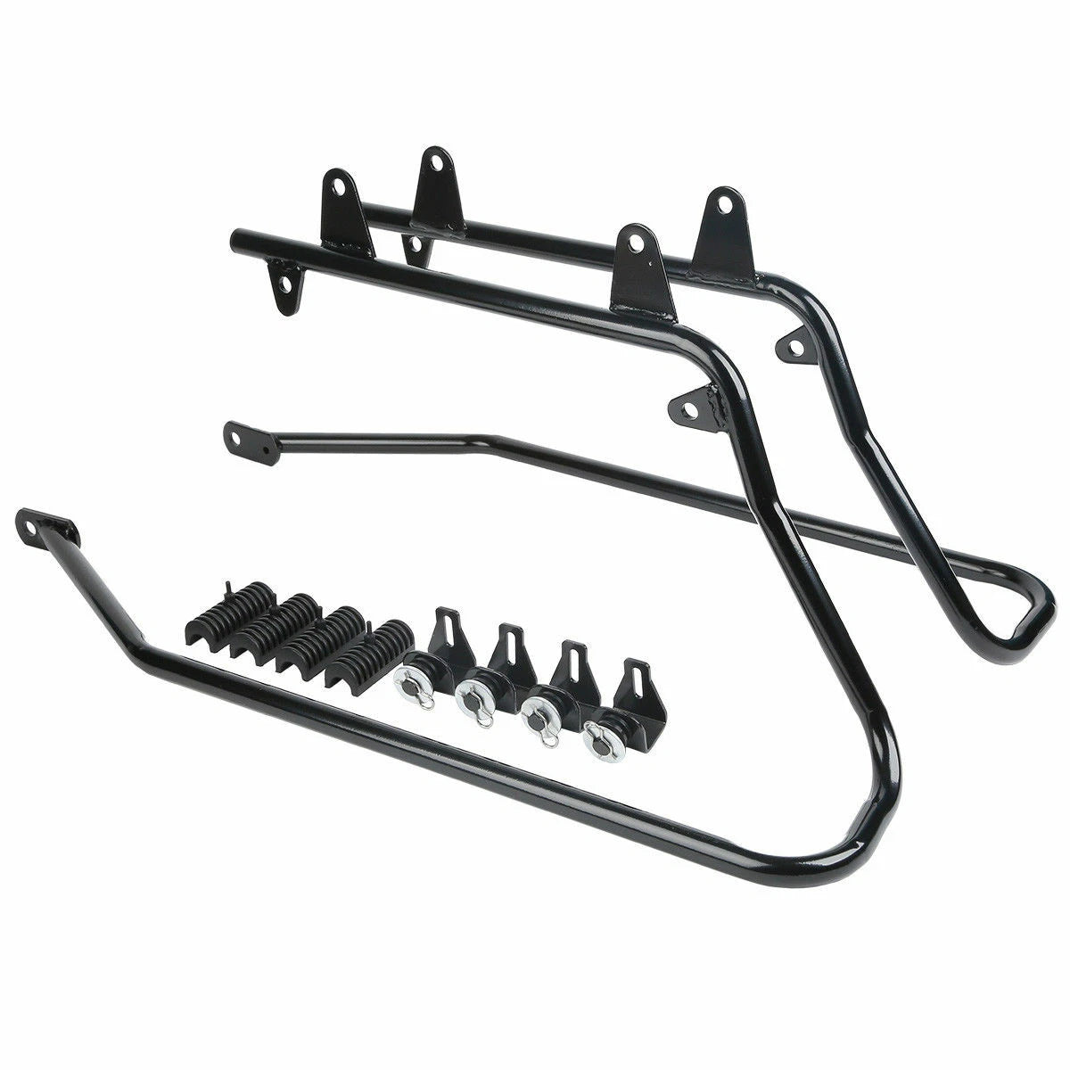 4" Stretched Hard Saddlebags &Conversion Brackets Fit For Harley Fatboy 1984-17