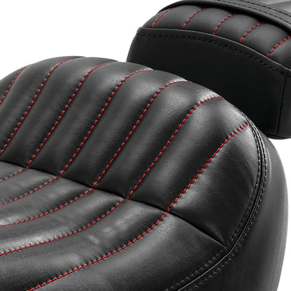 Black Front Driver Rear Passenger Seat Fit For Harley Street Bob FXBB 2018-2024