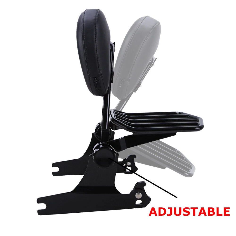 Quick Detachable Sissy Bar Passenger Backrest & Luggage Rack for Harley Softail