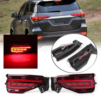 LED Rear Bumper Lamps Brake Tail Light Fog Lamp Fit Toyota Fortuner 2015-2017