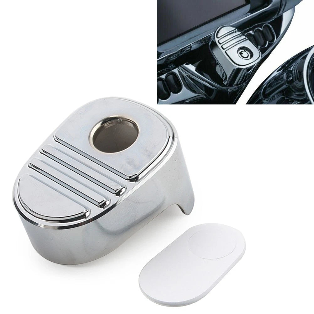 Tri Line Ignition Switch Cover For Harley Electra Road Glide FLH 2014-22 Chrome