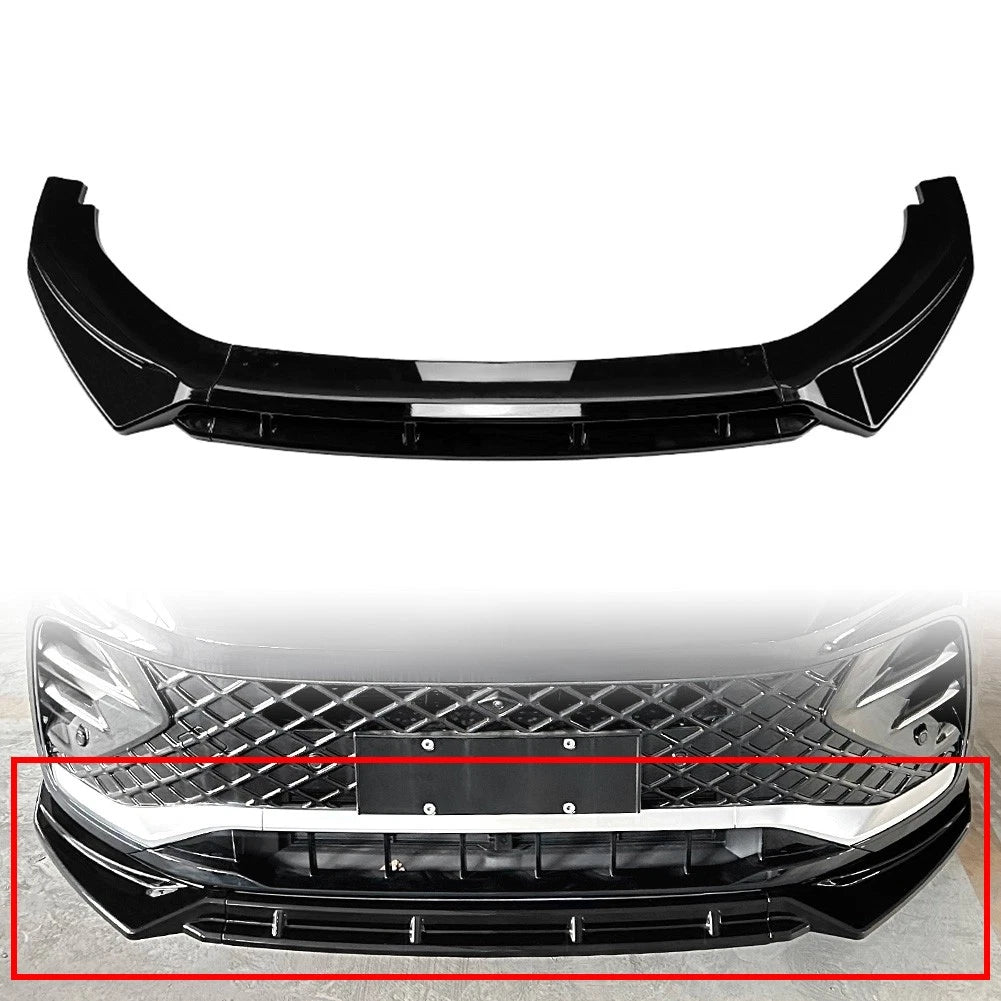 Glossy Black Front Bumper Lip Spoiler Splitter For VW Tiguan MK3 2024-2025