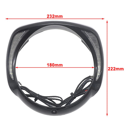 LED Headlight Headlamp Bezel Visor Trim Ring Fit For Harley Touring 2014+ Chrome