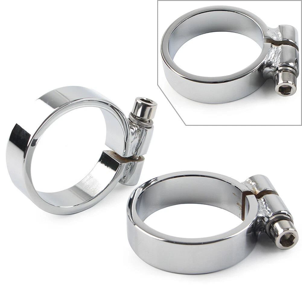 Fit Harley XL Ironhead Sportster 1000 Model 1957-1985 Exhaust Port Clamps Chrome