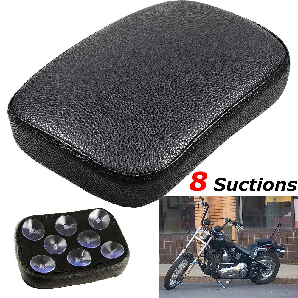 Smooth Rear Passenger Pad Seat Pillion 8 Suction Cup For Harley Honda Motorcycle