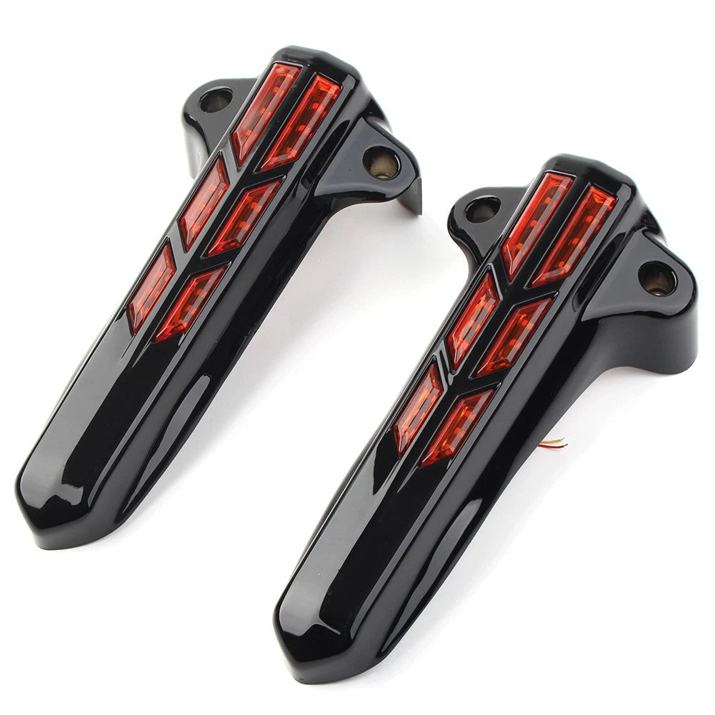 Front Lower Fork Leg Cover LED Smoke Light For Harley FLHT FLHX /R Electra Road