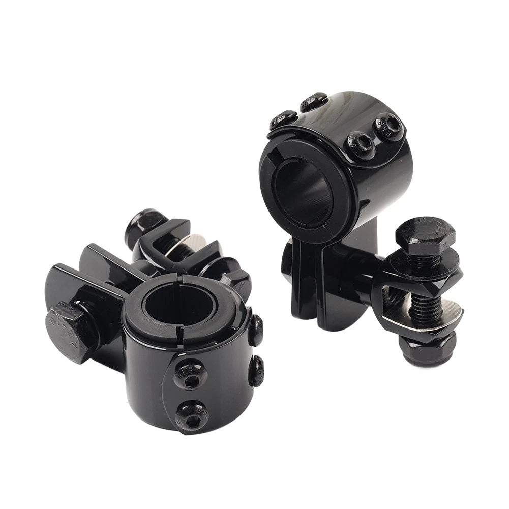 US  1" 1.25" Highway Bar Foot Pegs Mount Clamps Bracket Set For Harley Black