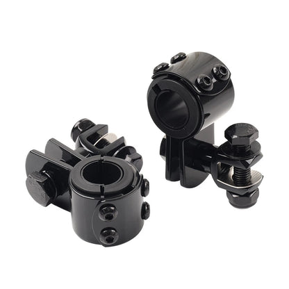 US  1" 1.25" Highway Bar Foot Pegs Mount Clamps Bracket Set For Harley Black