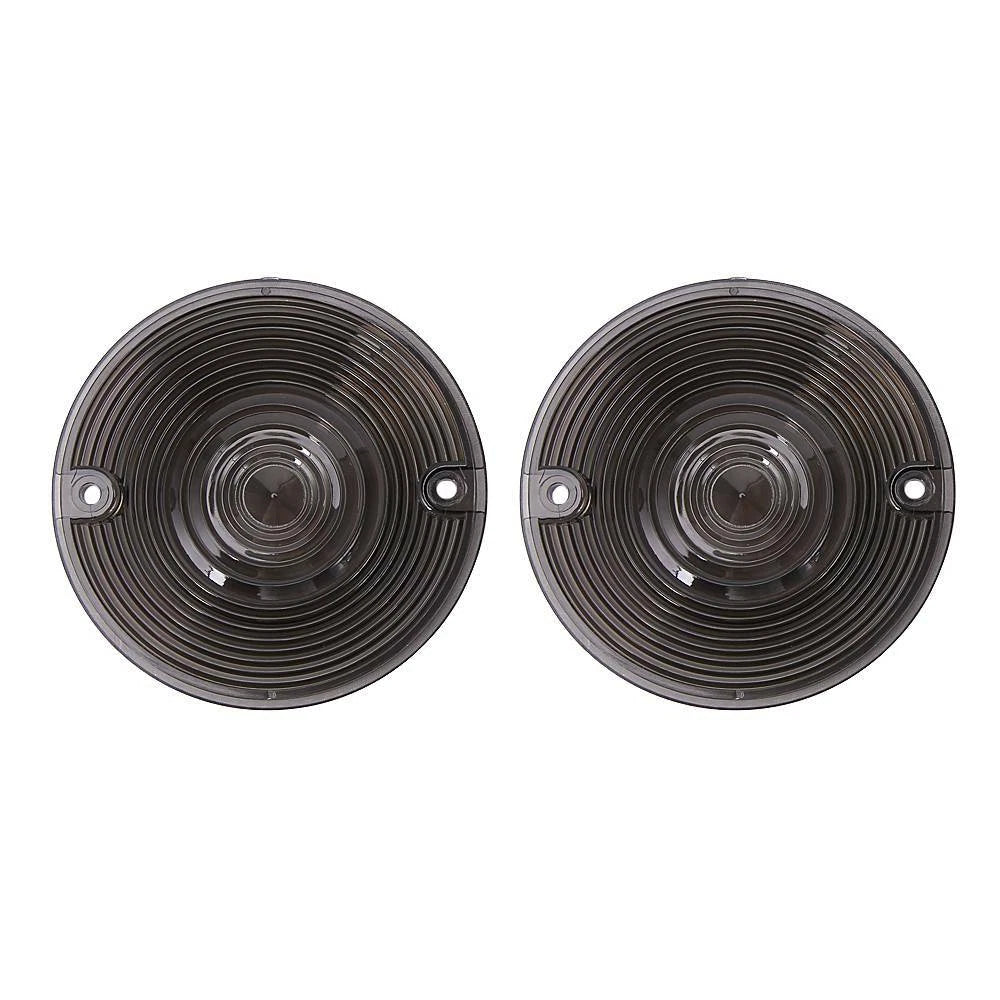 2X Smoked Lens Turn Signal Light Flat Lens Covers For Harley Touring Motorcycle