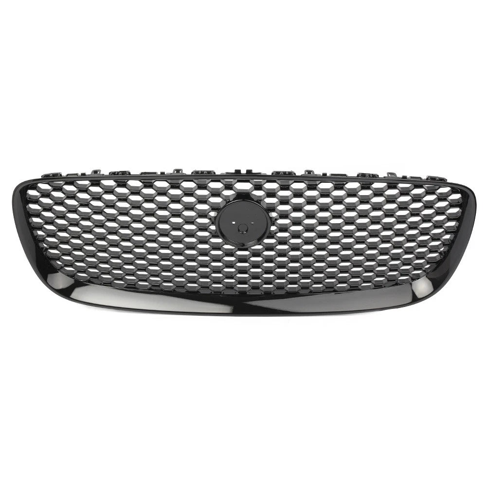 Front Bumper Center Grille Glossy Black For Jaguar XF XFR 2016-2020
